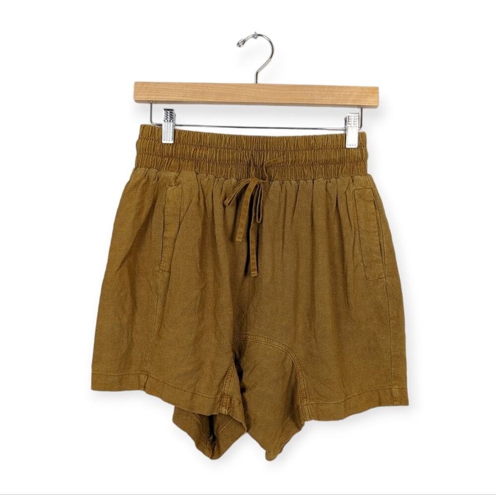 Free People Need To Escape Shorts XS Savanna Linen Blend Pull On NWT